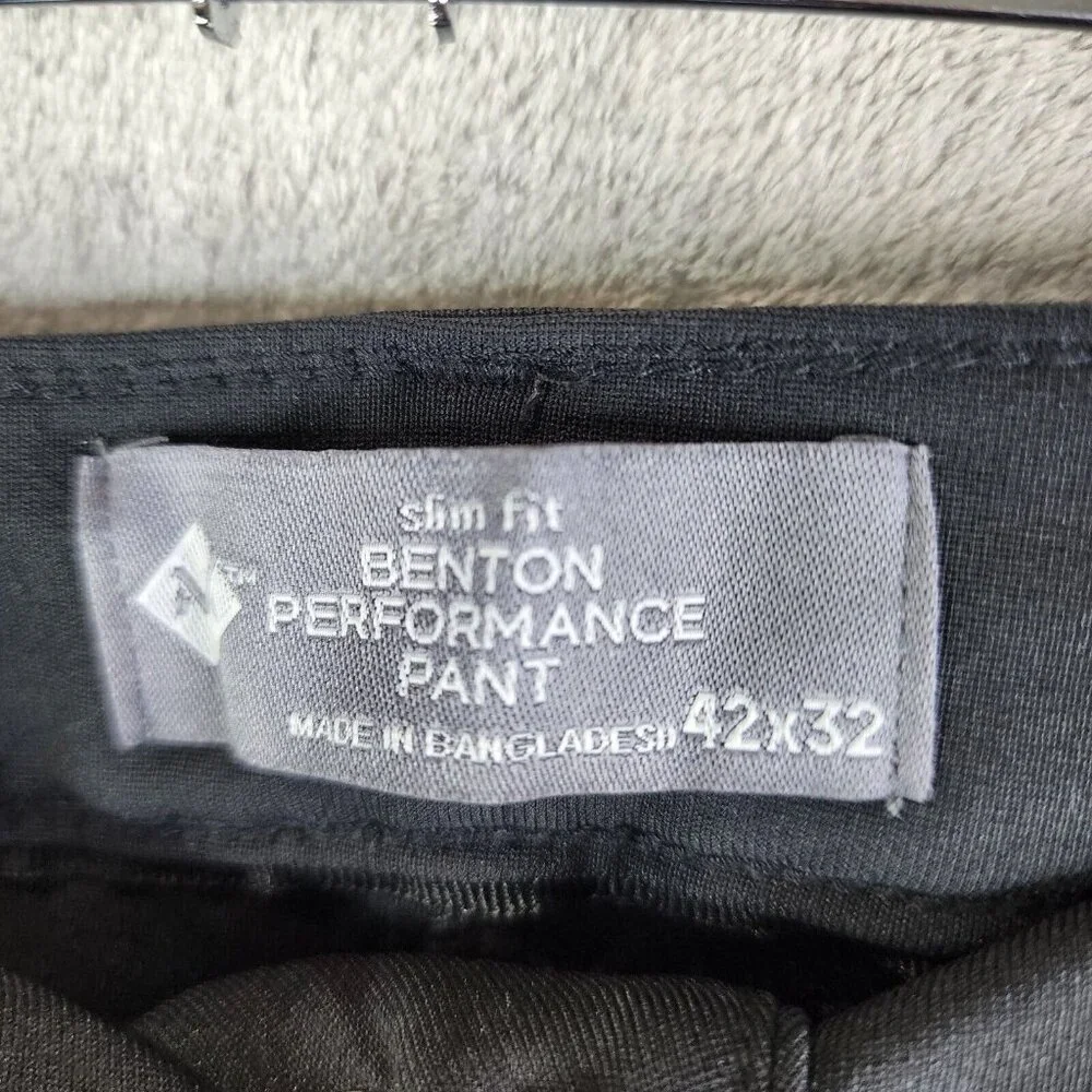 Mens Black Member's Mark Slim Fit Benton Performance Pant Stretch Size 42x32